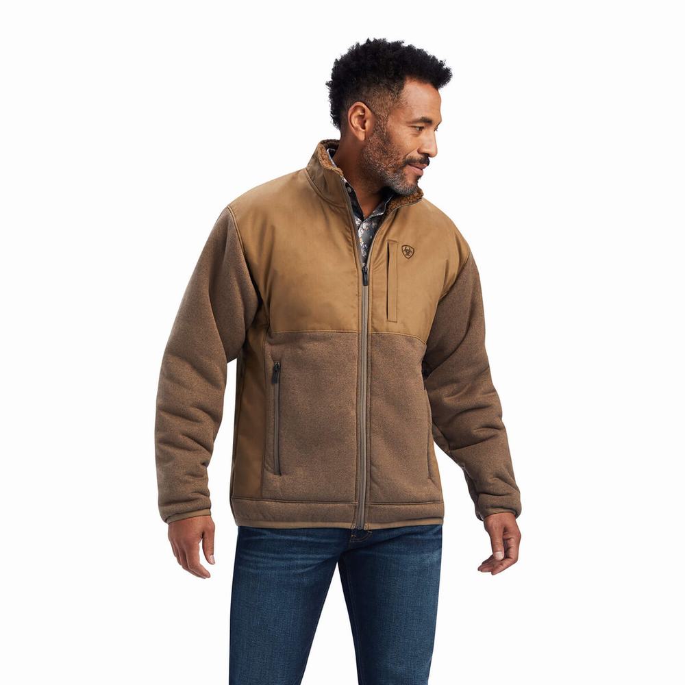 Men\'s Ariat Grizzly Canvas Bluff Jackets Multicolor | QOVA-23894