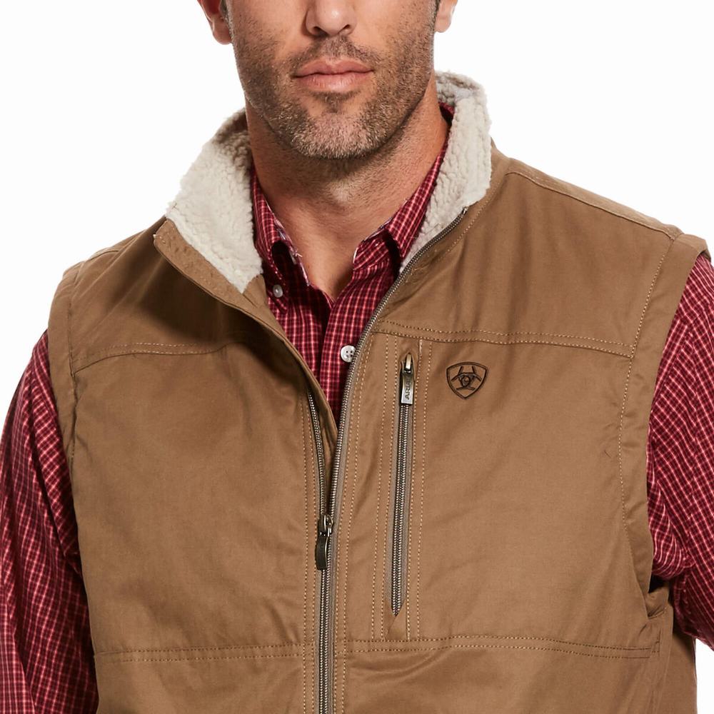 Men's Ariat Grizzly Canvas Jackets Multicolor | UVGZ-50683