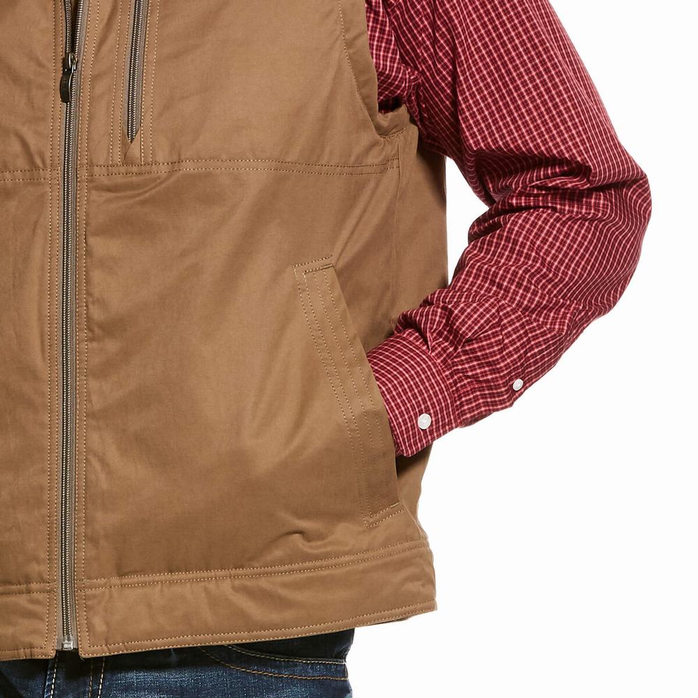 Men's Ariat Grizzly Canvas Jackets Multicolor | UVGZ-50683