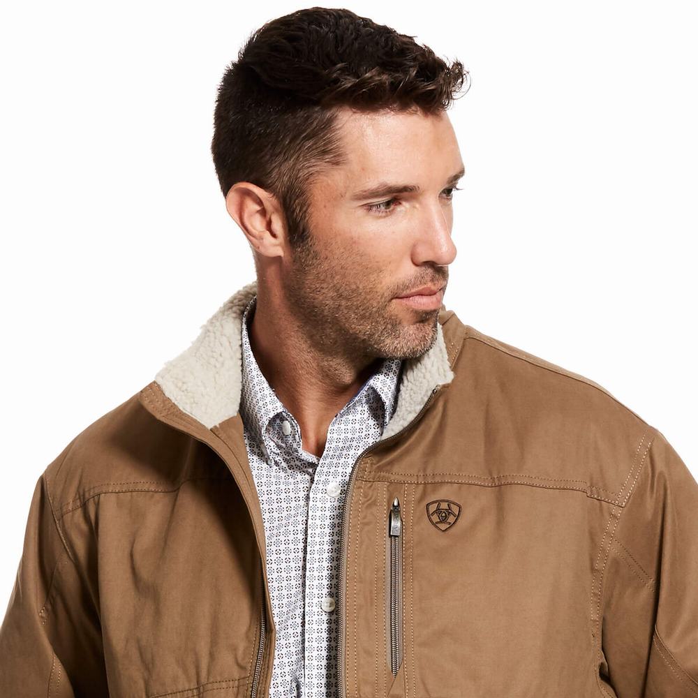 Men's Ariat Grizzly Canvas Jackets Multicolor | WHFV-17592