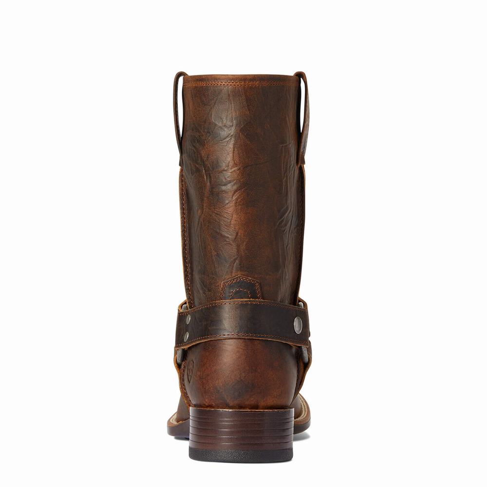 Men's Ariat Harness Patriot Ultra Dress Boots Brown | NZQR-65390