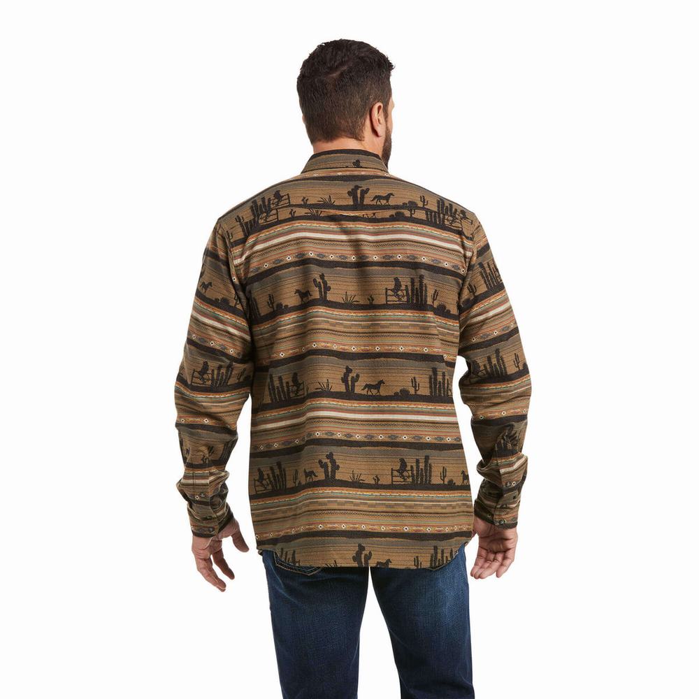 Men's Ariat Hawthorne Retro Fit Shirts Multicolor | FLRA-43680