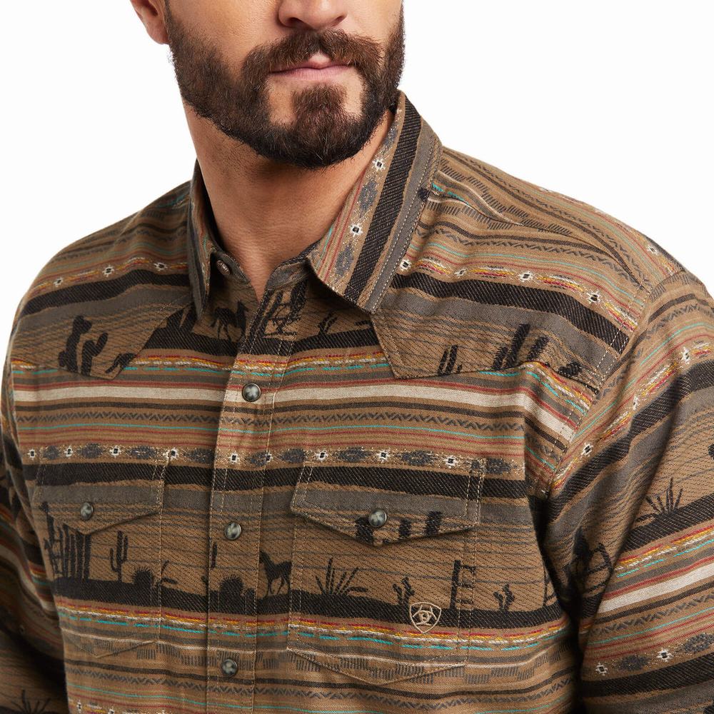 Men's Ariat Hawthorne Retro Fit Shirts Multicolor | FLRA-43680