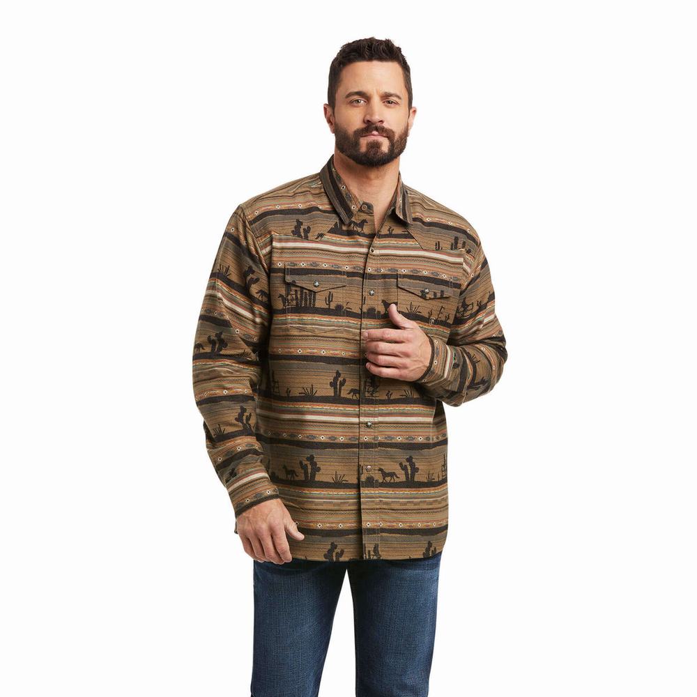 Men\'s Ariat Hawthorne Retro Fit Shirts Multicolor | FLRA-43680