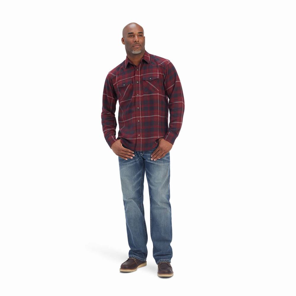 Men's Ariat Heath Retro Fit Shirts Multicolor | MYAI-38742