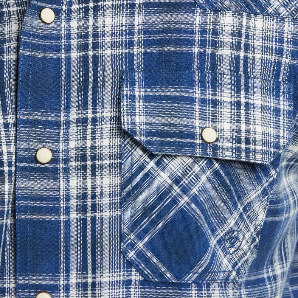 Men's Ariat Hempstead Retro Fit Shirts Indigo | JOPK-14627