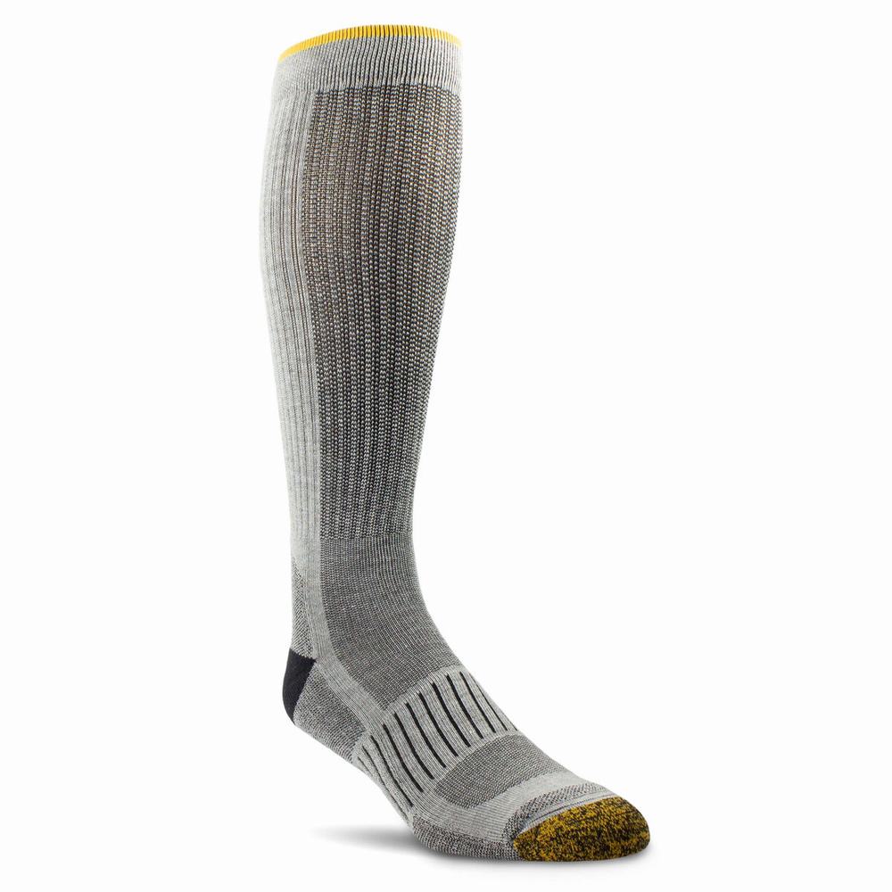 Men\'s Ariat High Performance Mid Calf Tek 2 Pair Pack Socks Grey | ZWCM-34517