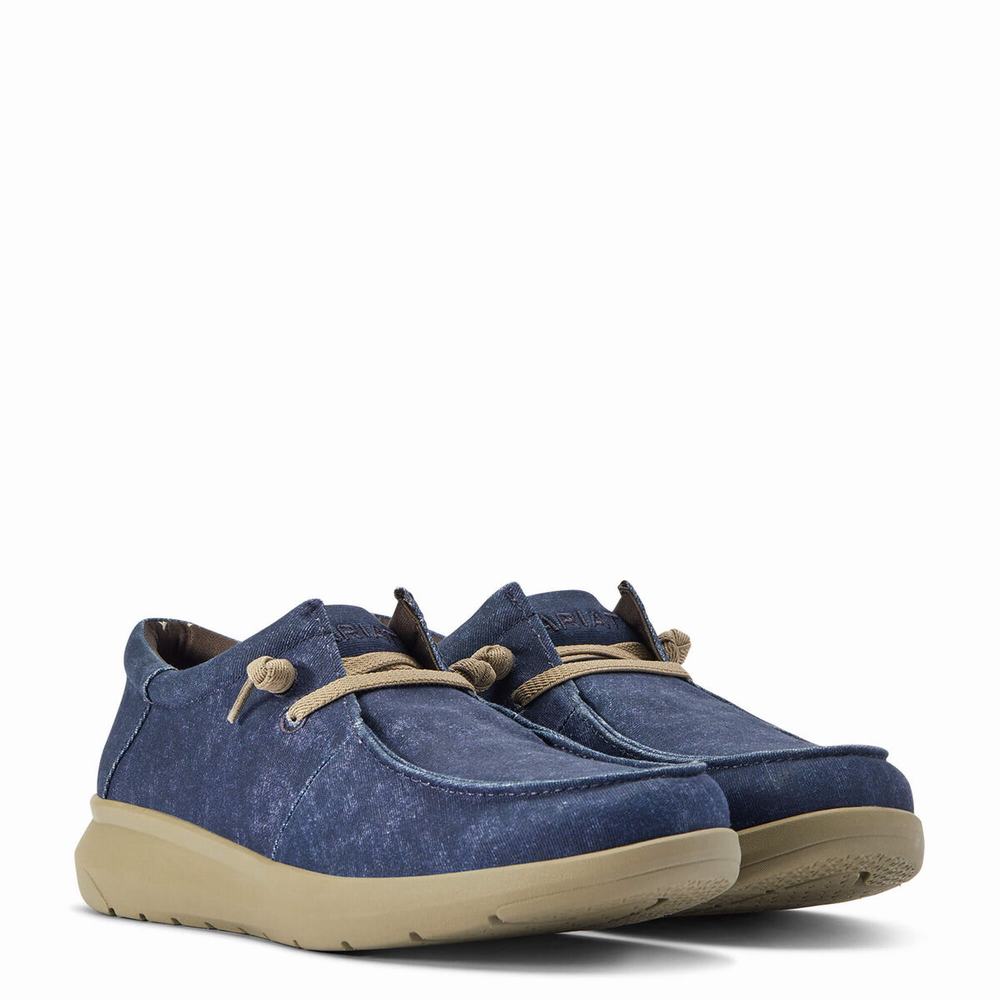 Men's Ariat Hilo Stretch Lace Sneakers Blue | UJEV-91086