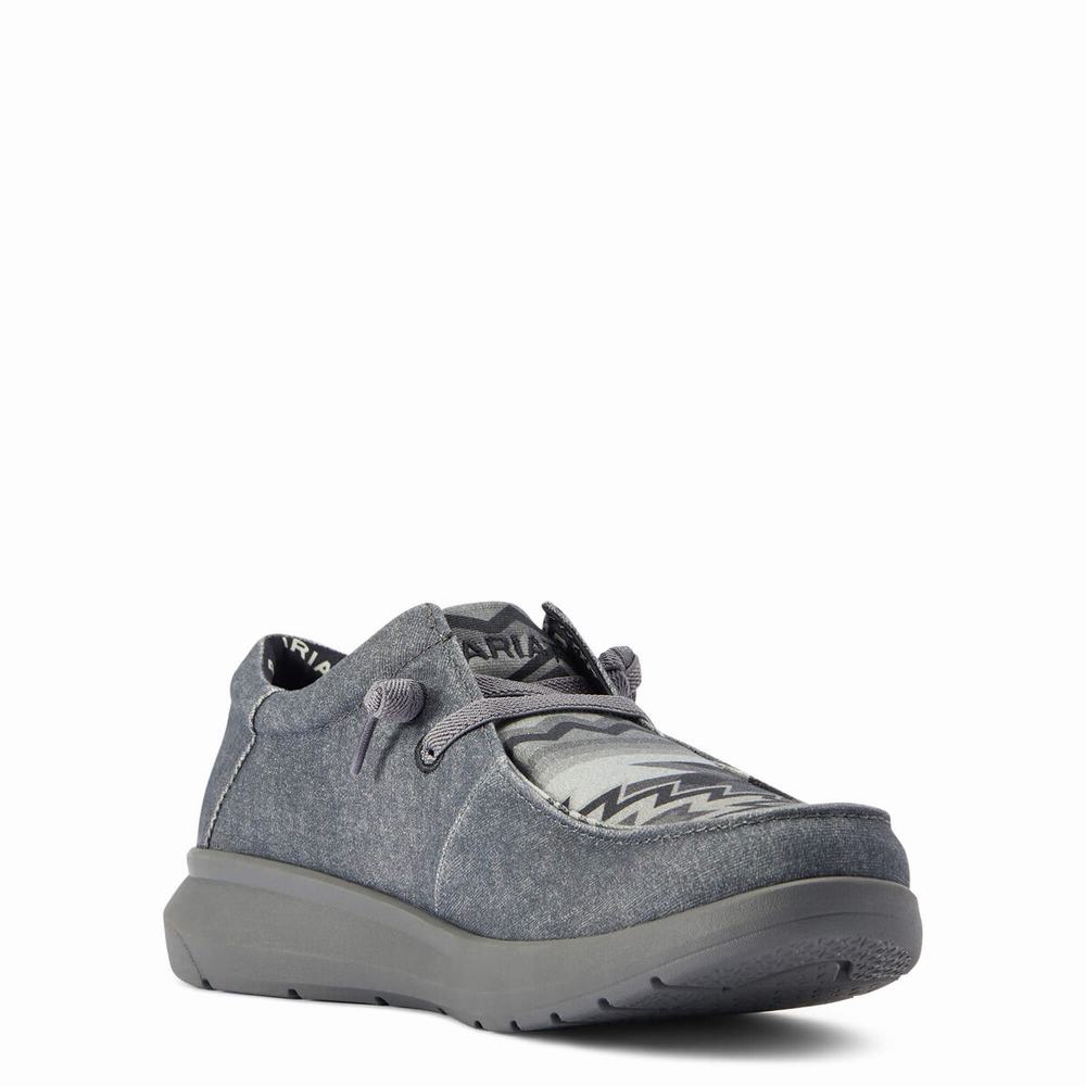 Men's Ariat Hilo Stretch Lace Sneakers Grey | PAWD-73425