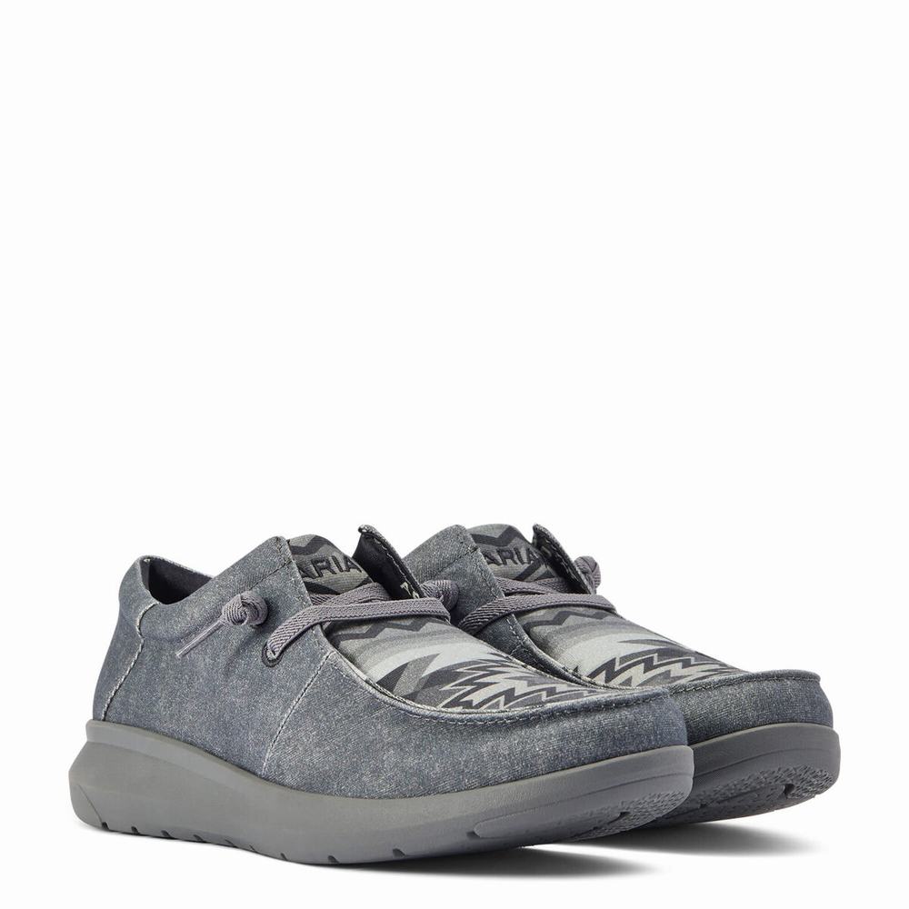 Men's Ariat Hilo Stretch Lace Sneakers Grey | PAWD-73425