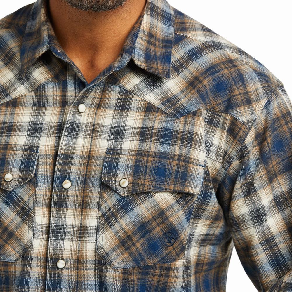 Men's Ariat Hoboken Retro Fit Shirts Multicolor | YTNJ-78546