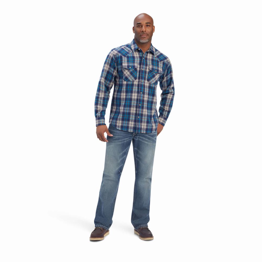 Men's Ariat Huntleigh Retro Fit Shirts Multicolor | ZLTS-84761