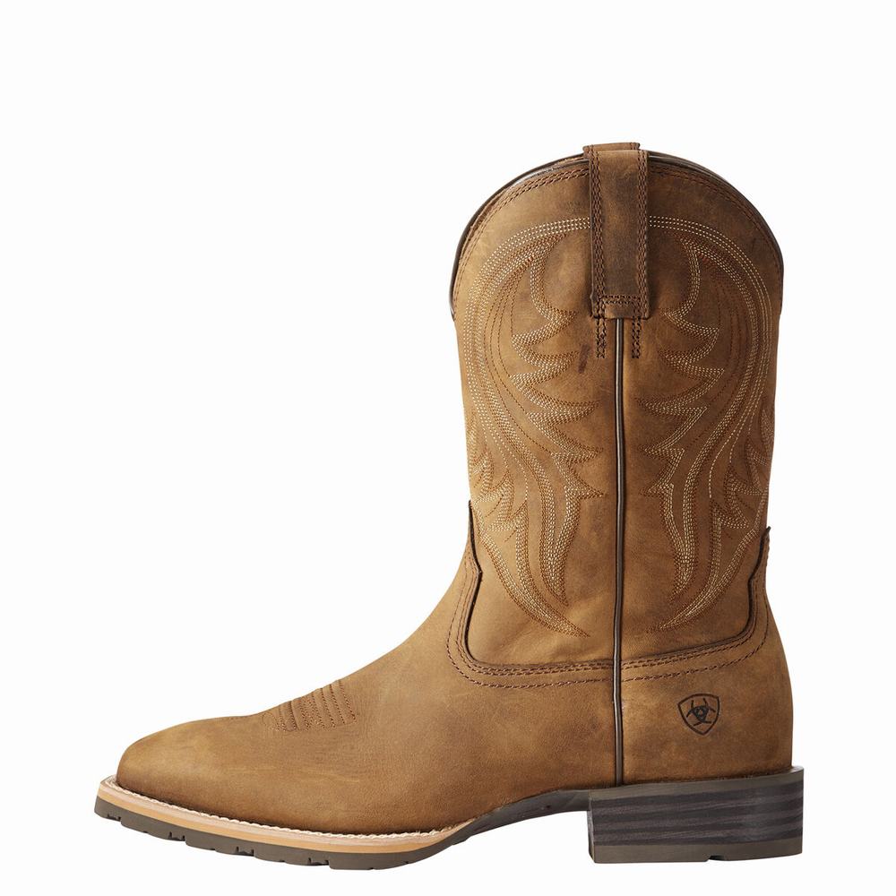 Men's Ariat Hybrid Rancher Western Boots Brown | UHIC-95386