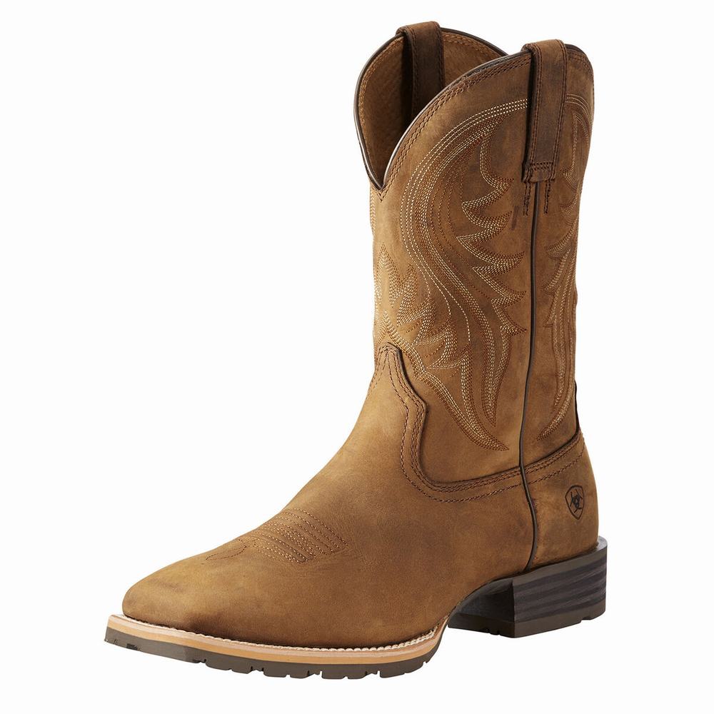 Men\'s Ariat Hybrid Rancher Western Boots Brown | UHIC-95386