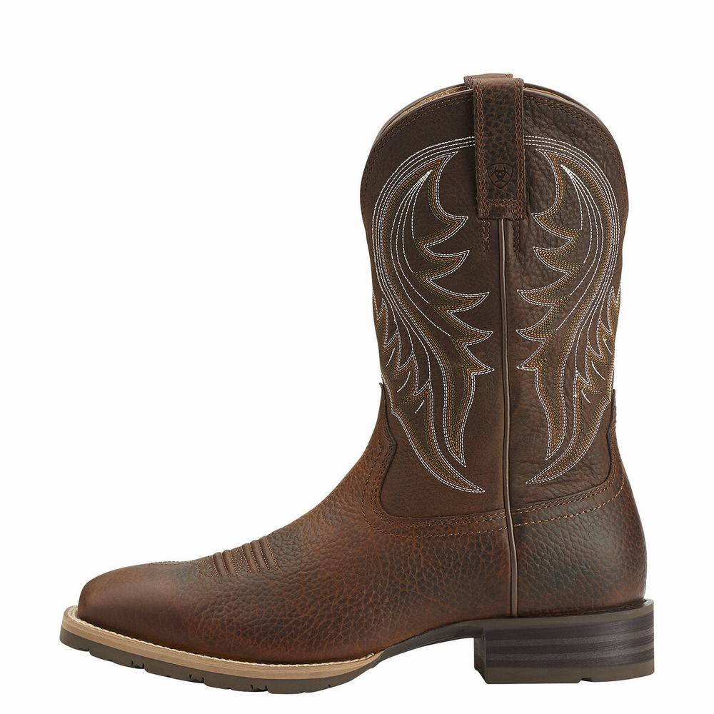 Men's Ariat Hybrid Rancher Western Boots Brown | VLSY-08137