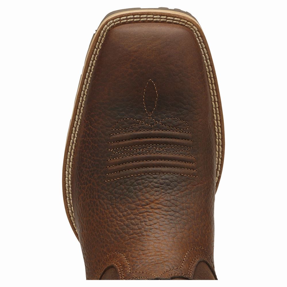 Men's Ariat Hybrid Rancher Western Boots Brown | VLSY-08137