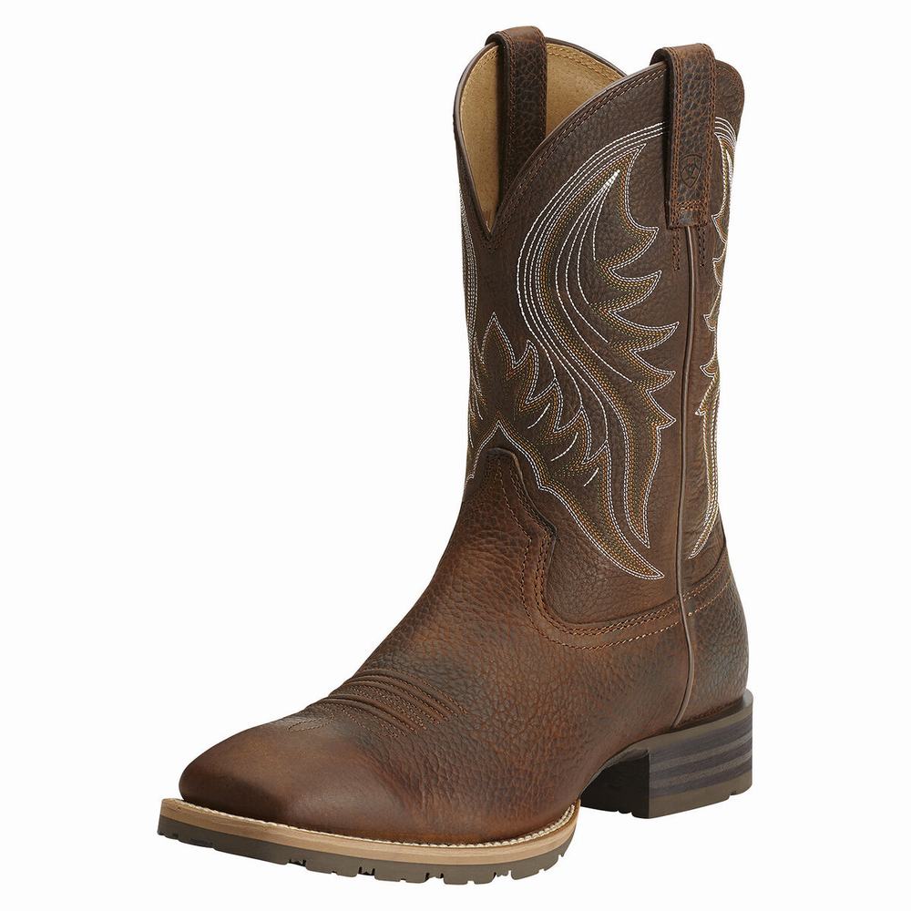 Men\'s Ariat Hybrid Rancher Western Boots Brown | VLSY-08137