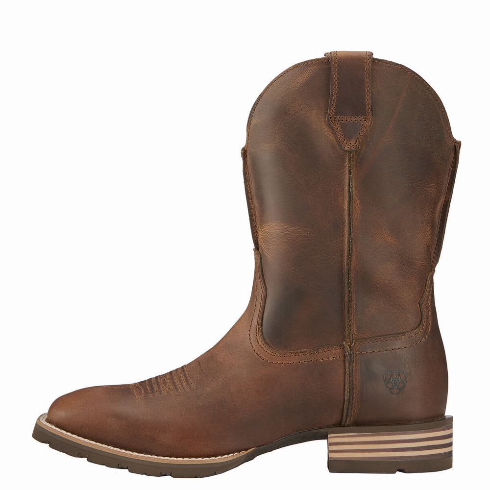 Men's Ariat Hybrid Street Side Western Boots Brown | CQXO-10534