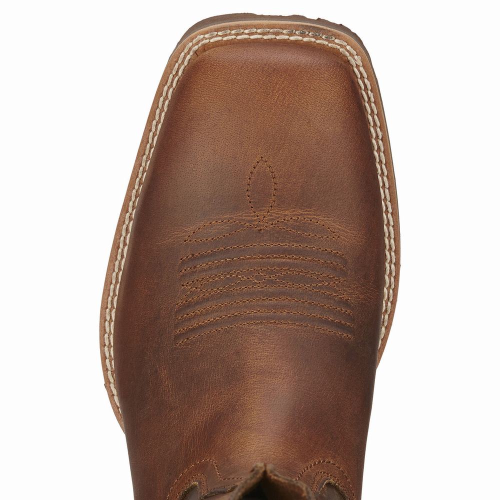 Men's Ariat Hybrid Street Side Western Boots Brown | CQXO-10534