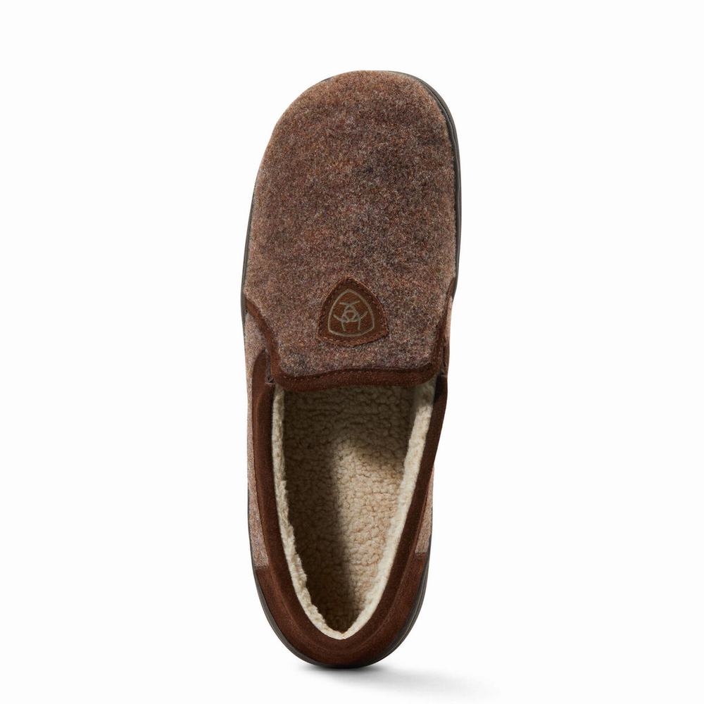 Men's Ariat Lincoln Slippers Brown | GWNQ-10379