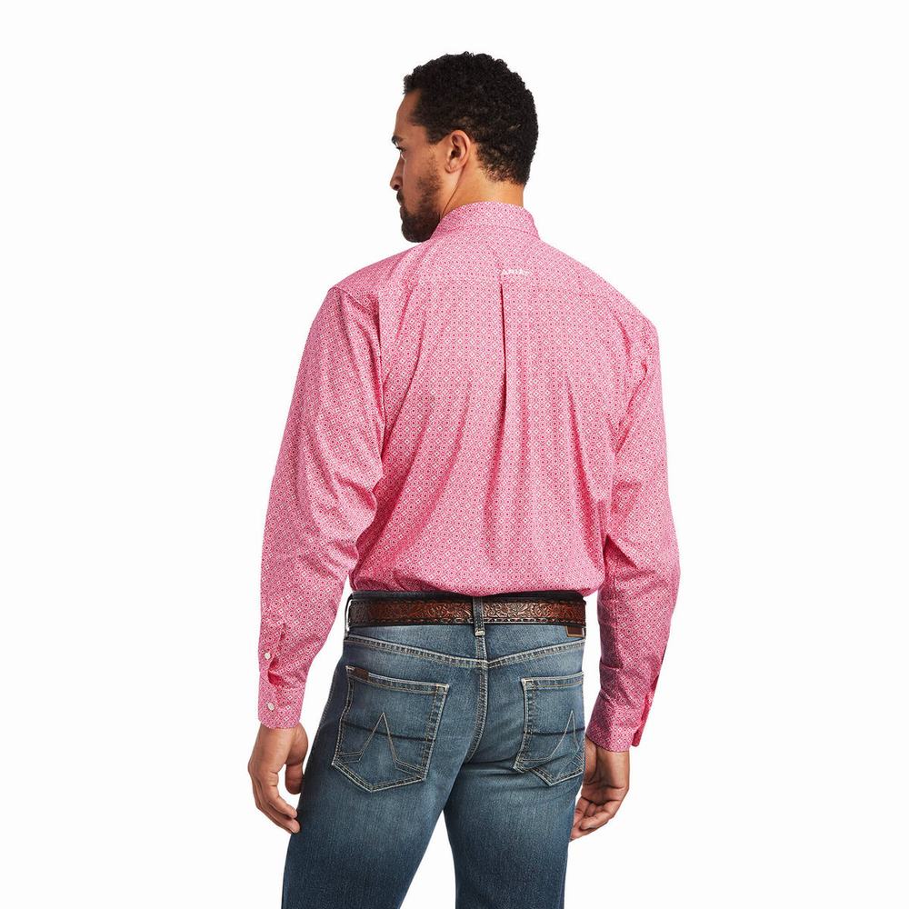 Men's Ariat Malachi Stretch Classic Fit Shirts Light Rose | KYOC-04362