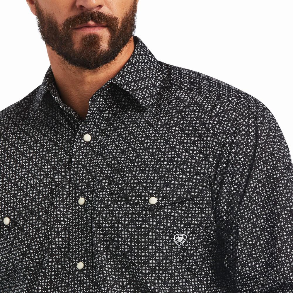 Men's Ariat Max Classic Fit Shirts Black | MPEX-70419