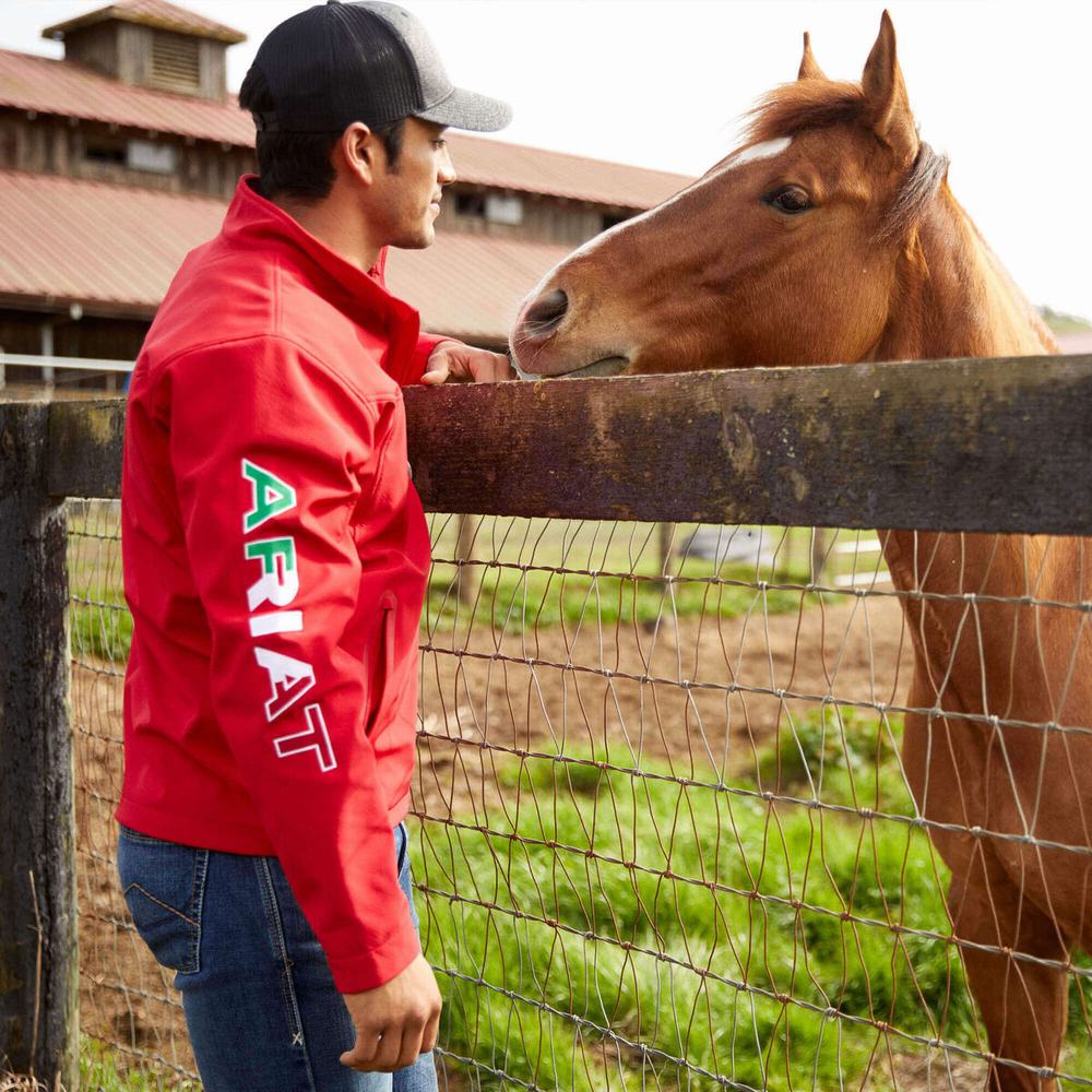 Men's Ariat New Team Softshell MEXICO Riding Pants Red | JNAB-08235