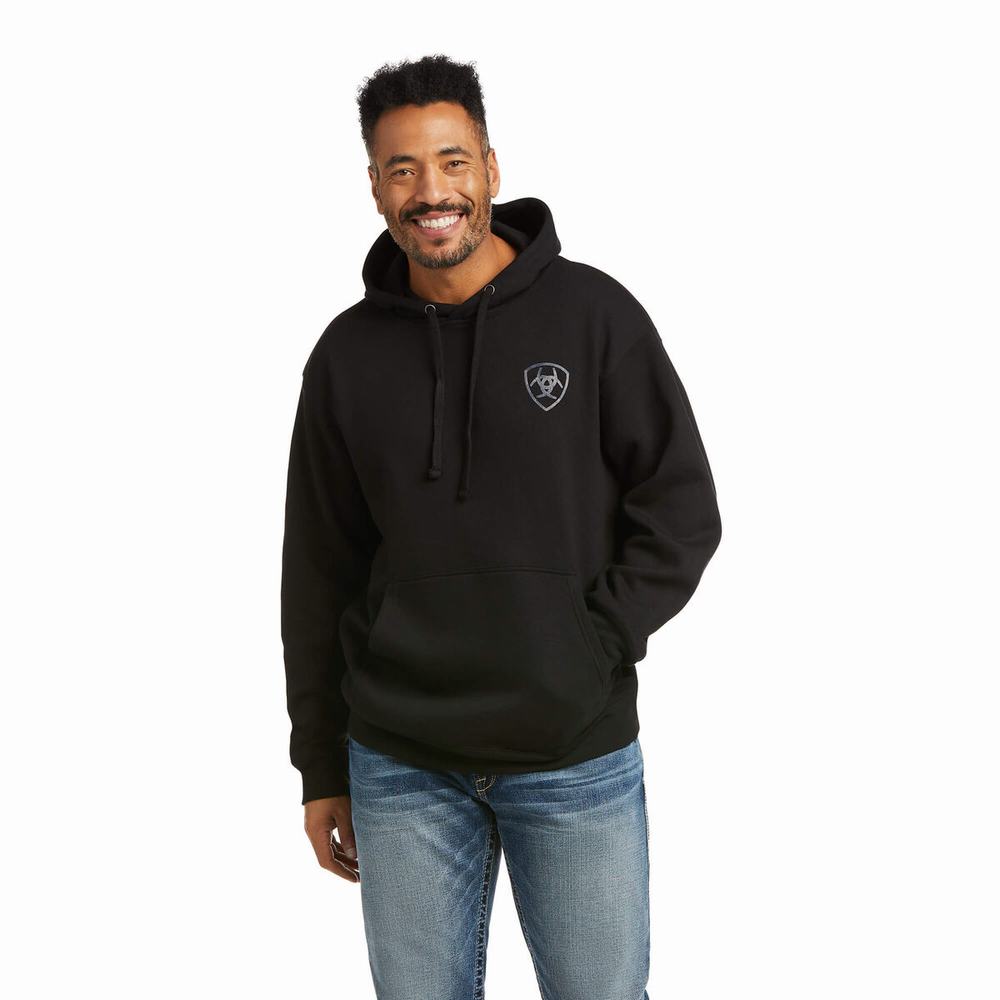 Men's Ariat Patriot 2.0 Hoodie Black / Grey | YRNG-92154