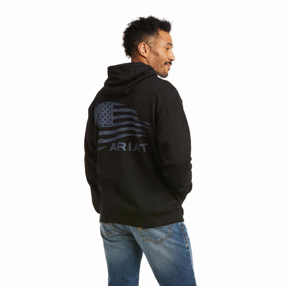 Men\'s Ariat Patriot 2.0 Hoodie Black / Grey | YRNG-92154