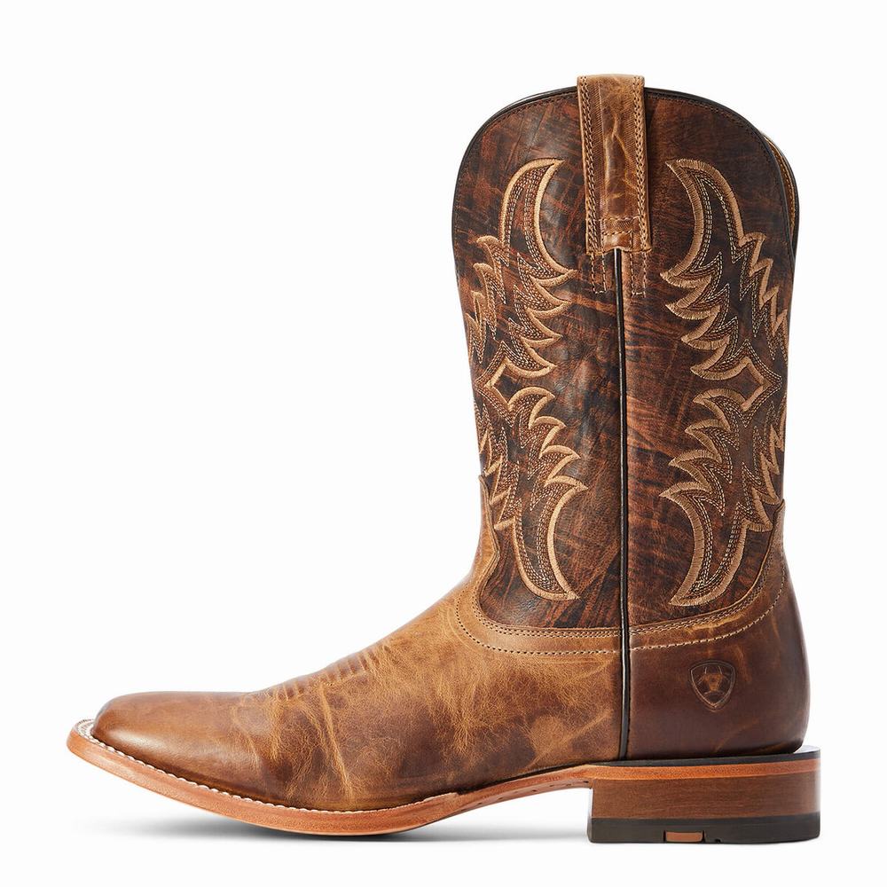 Men's Ariat Point Ryder Western Boots Brown | PZNM-98457