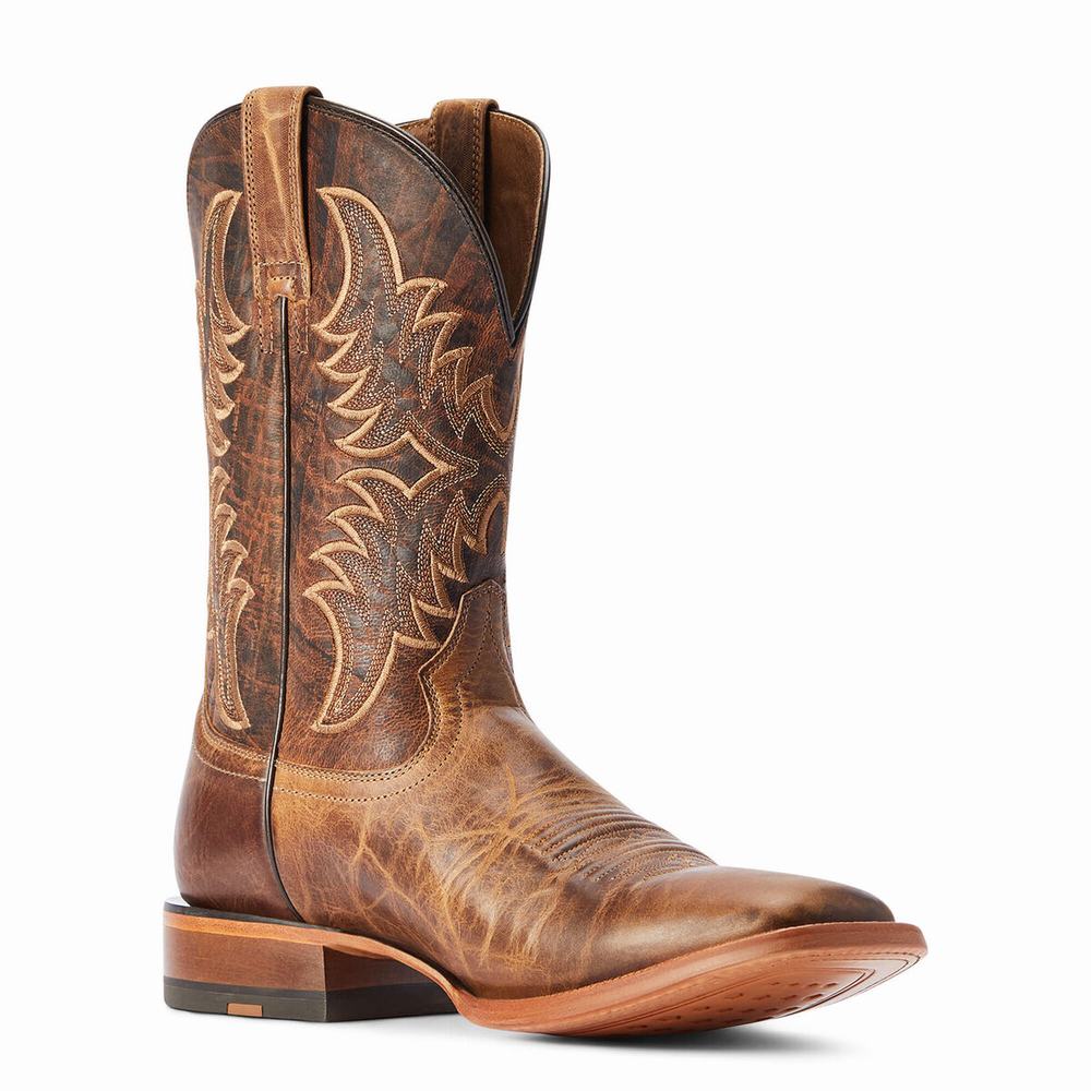 Men's Ariat Point Ryder Western Boots Brown | PZNM-98457