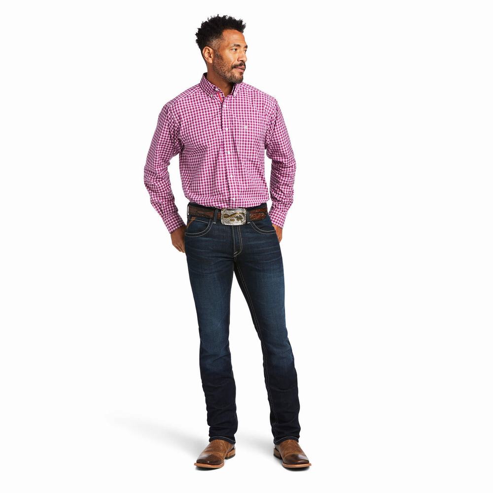 Men's Ariat Pro Series Alexander Classic Fit Shirts Light Rose | MLYF-69541