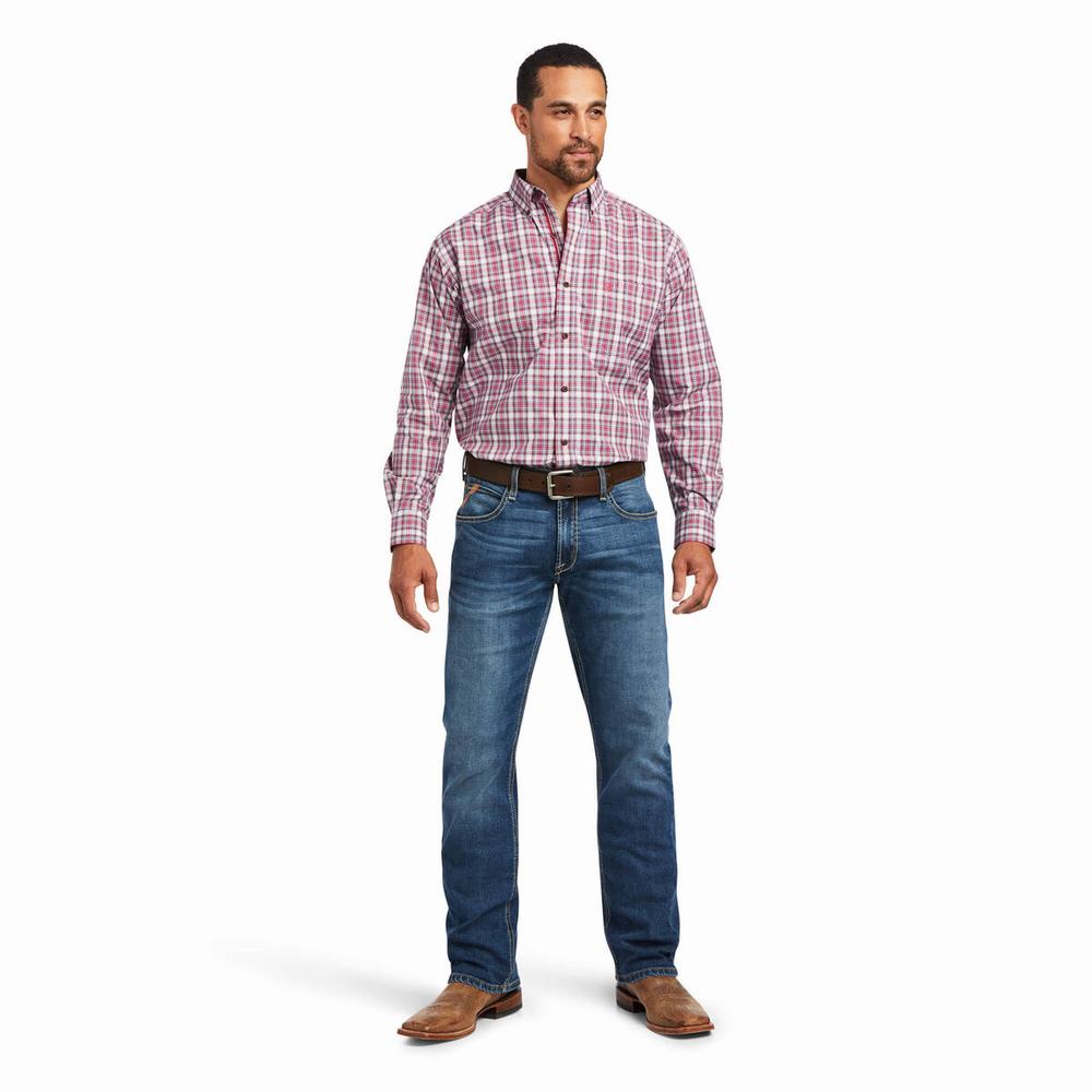 Men's Ariat Pro Series Judson Classic Fit Shirts Rose | PWQV-59410