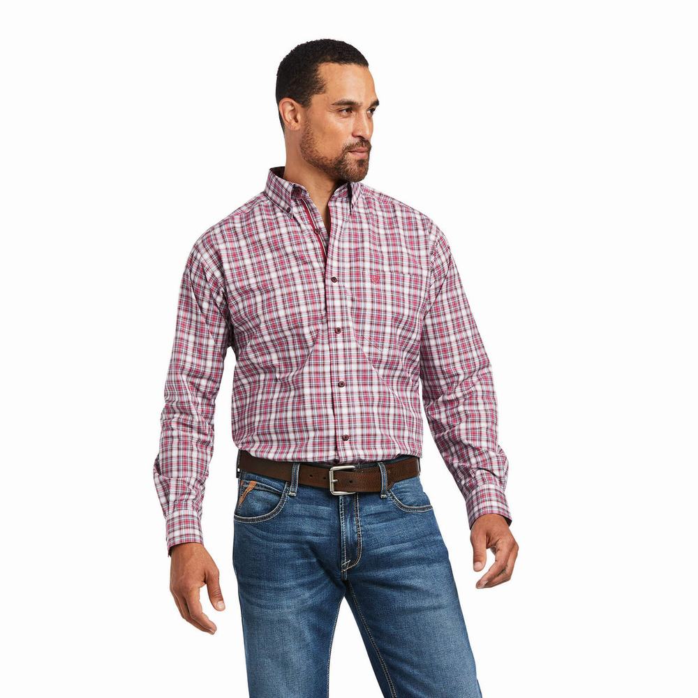 Men\'s Ariat Pro Series Judson Classic Fit Shirts Rose | PWQV-59410