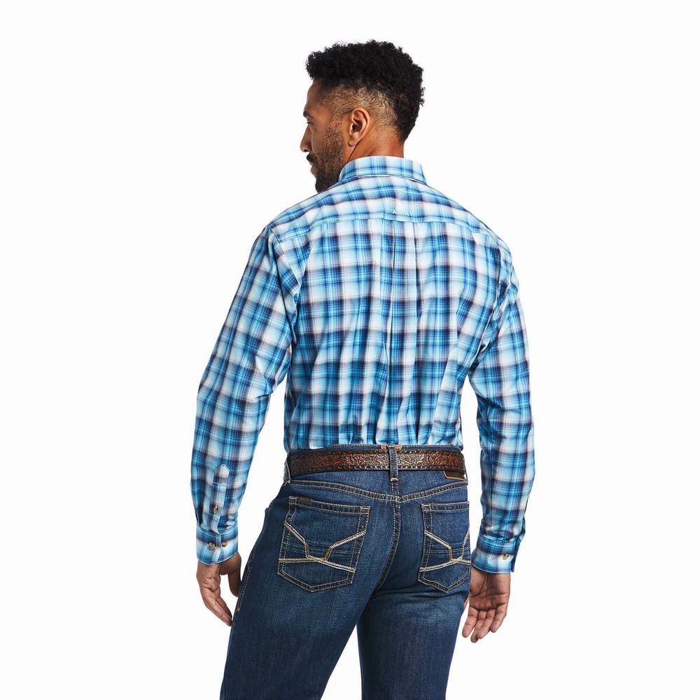 Men's Ariat Pro Series Mateo Classic Fit Shirts Blue | FWKT-65271