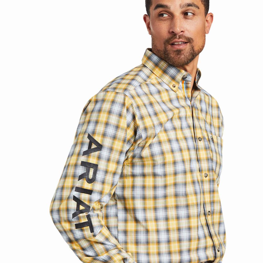 Men's Ariat Pro Series Team Olen Classic Fit Shirts Orange | GUIT-43861