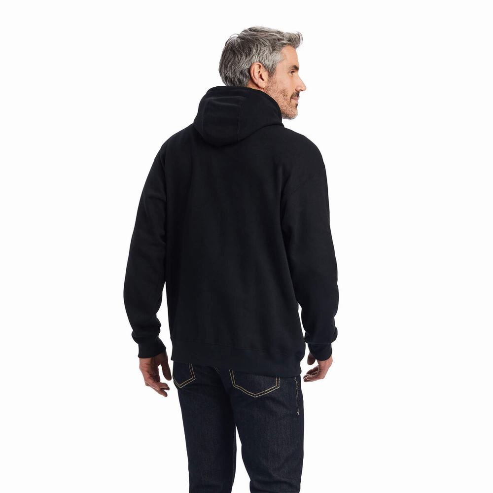 Men's Ariat Protect & Serve Block Hoodie Black | PFQW-95076