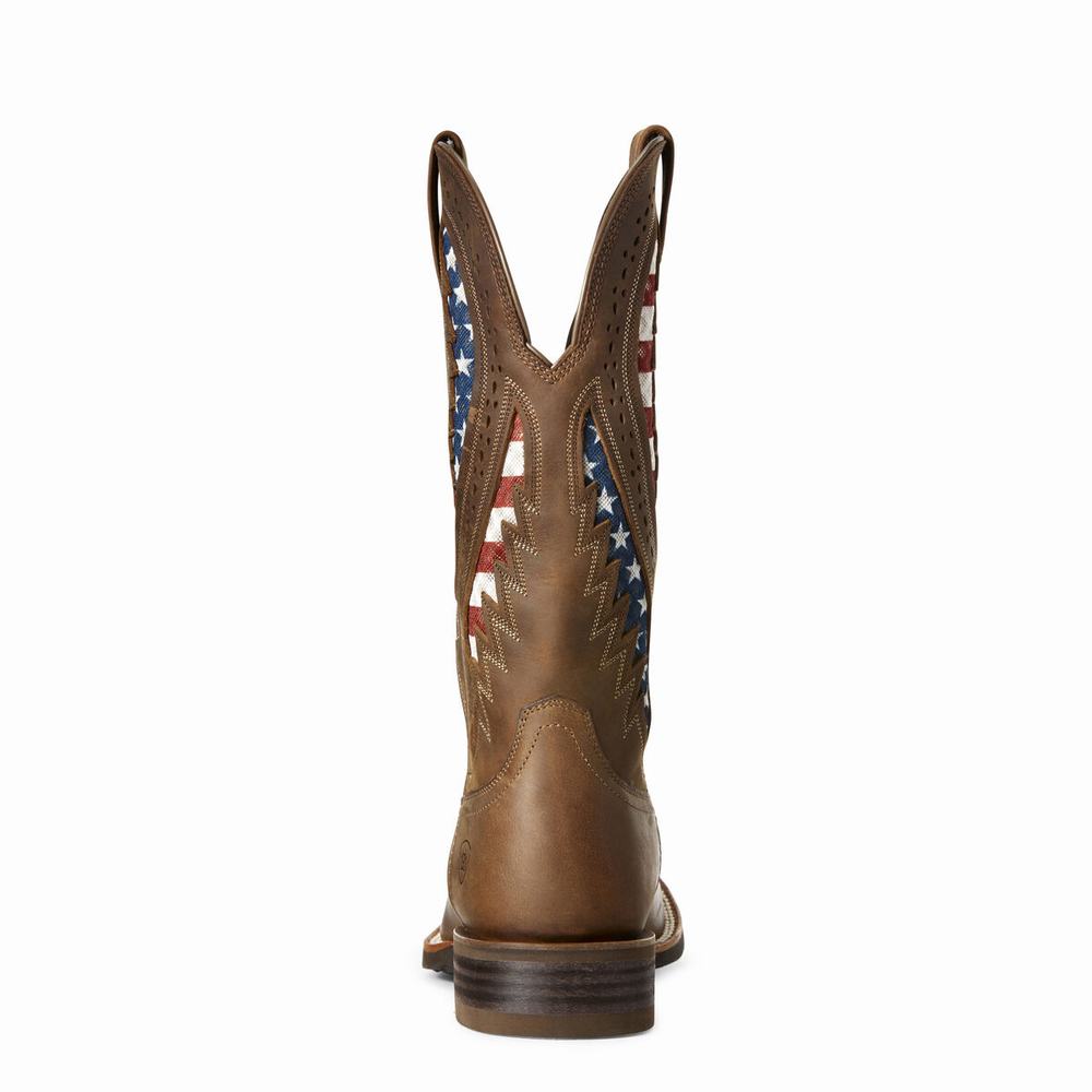 Men's Ariat Quickdraw VentTEK Western Boots Brown | XECG-72863