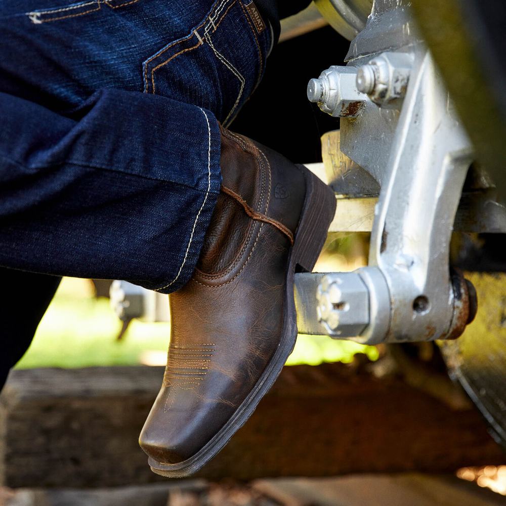 Men's Ariat Rambler Dress Boots Grey | LQYA-76851