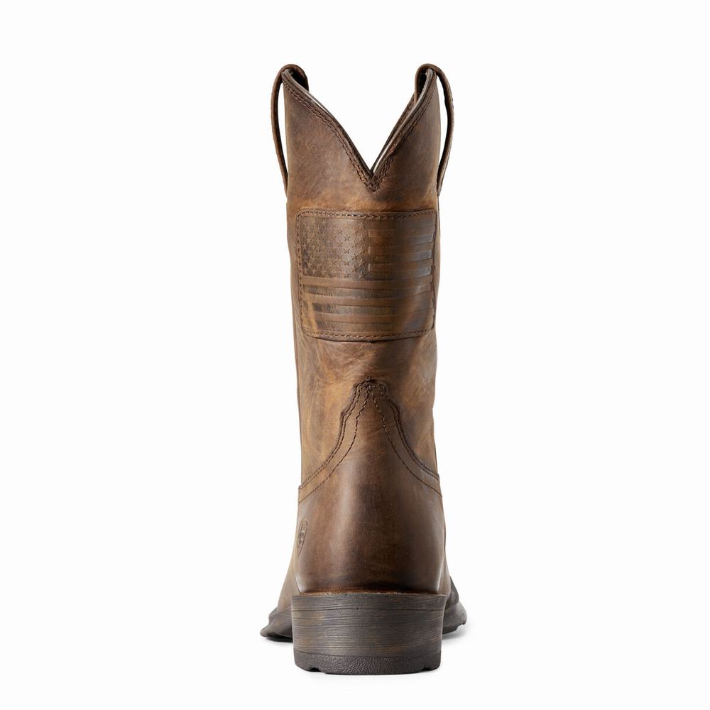 Men's Ariat Rambler Patriot Dress Boots Brown | SNWV-93012