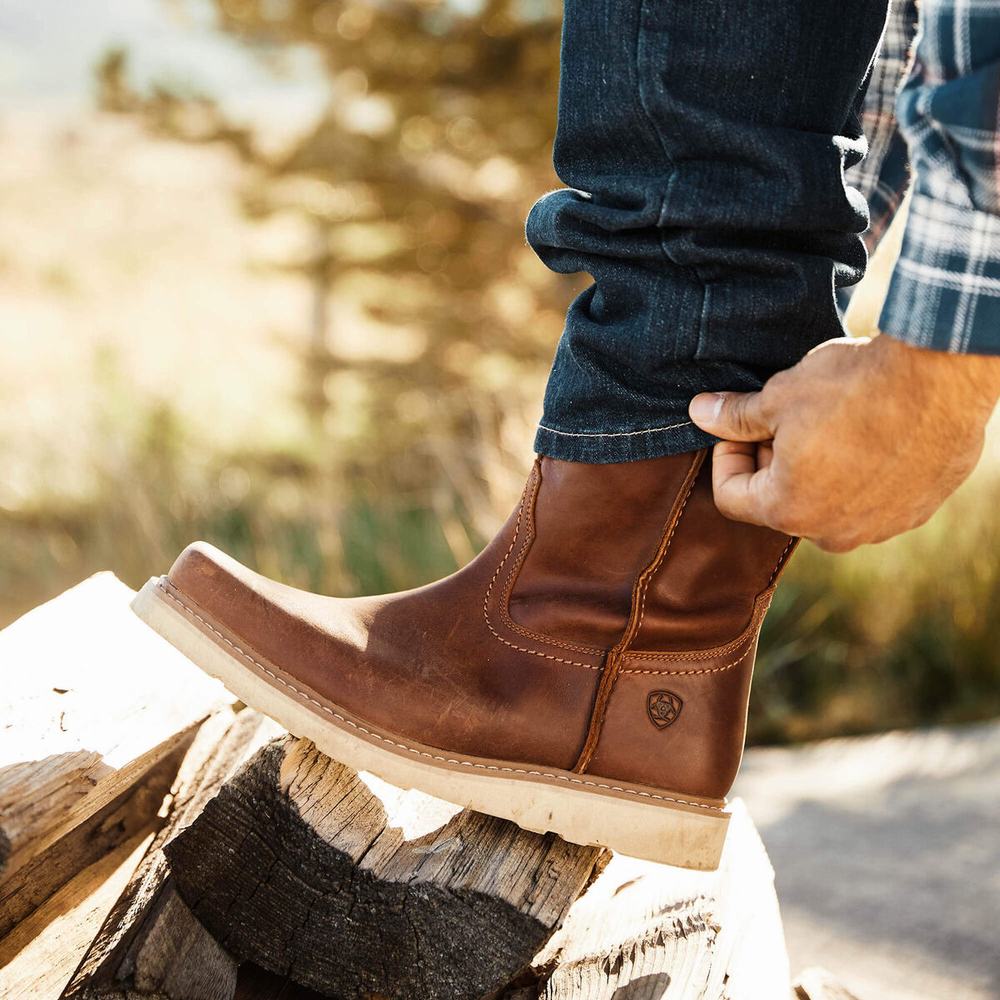 Men's Ariat Rambler Recon Dress Boots Brown | TGQX-45702