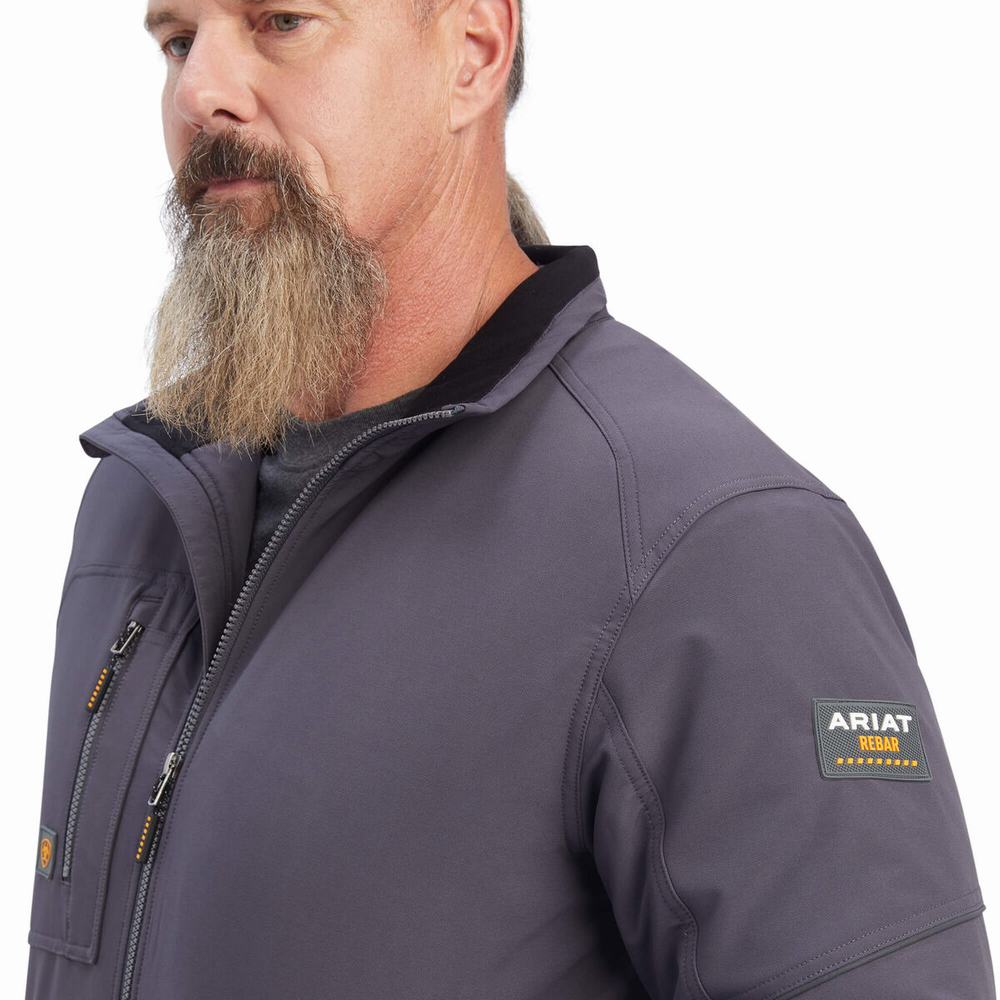 Men's Ariat Rebar Dri-Tek DuraStretch Insulated Jackets Grey | OUZF-75819