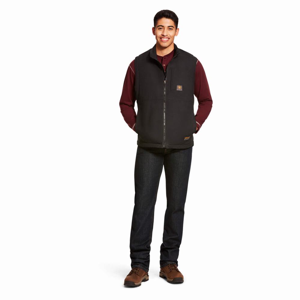 Men's Ariat Rebar DuraCanvas Jackets Black | KTPF-81403