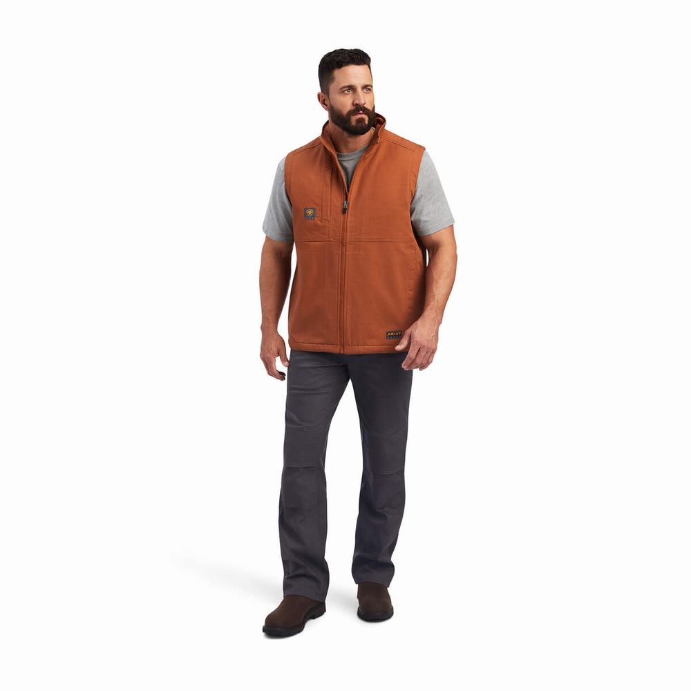 Men's Ariat Rebar DuraCanvas Jackets Copper | SEWZ-41567