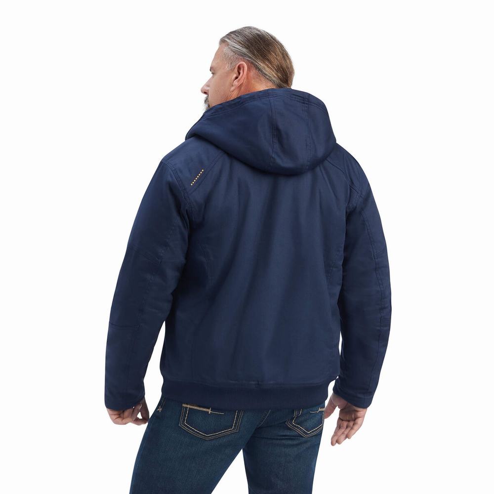 Men's Ariat Rebar DuraCanvas Jackets Navy | INCQ-05123