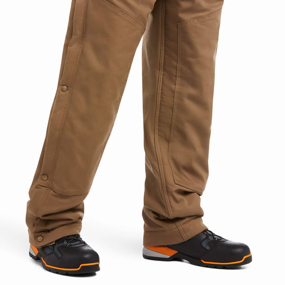 Men's Ariat Rebar DuraCanvas Stretch Insulated Pants Khaki | JKPM-14380