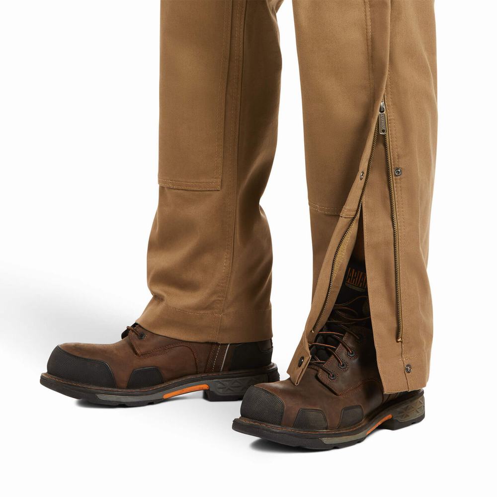 Men's Ariat Rebar Duracanvas Unlined Pants Khaki | IOLR-94275