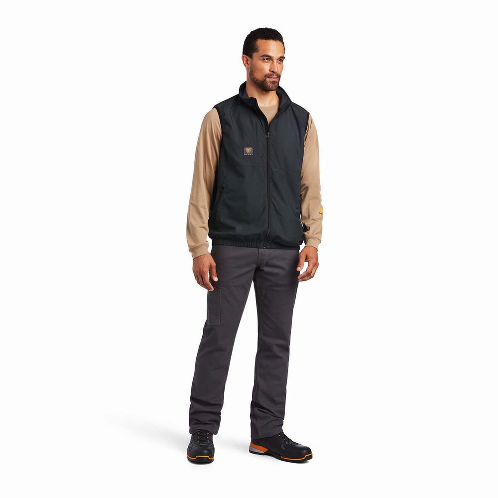 Men's Ariat Rebar Elite Series Wind Chill Jackets Grey | VJKY-25947