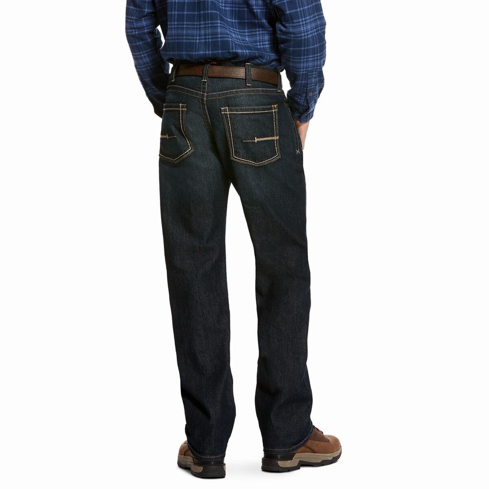 Men's Ariat Rebar M5 DuraStretch Edge Skinny Jeans Deep Blue | XIOQ-30485