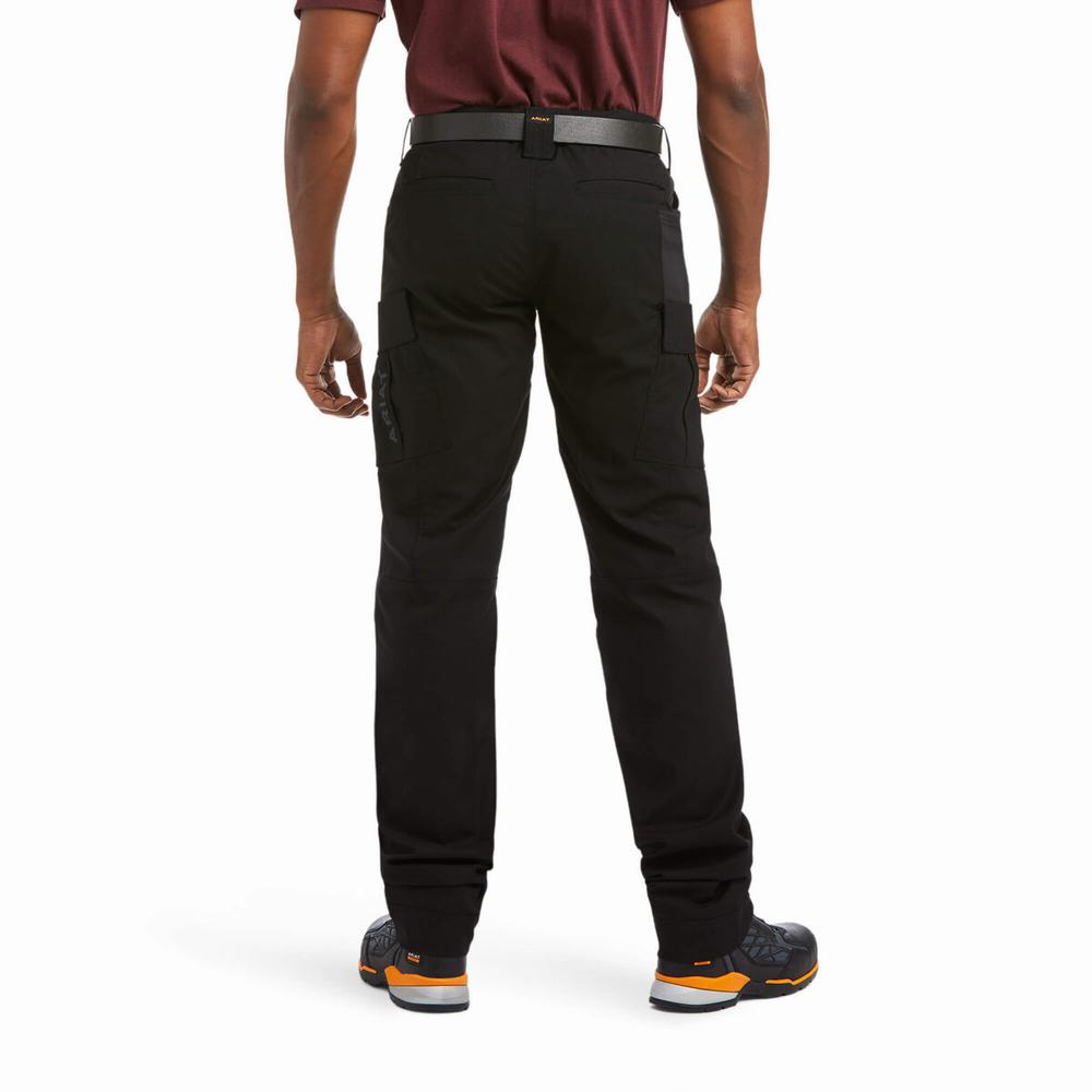 Men's Ariat Rebar M5 DuraStretch Ripstop Cargo Pants Black | ONJM-76214